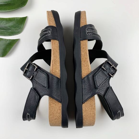 Clarks Brynn Step Sandals Black Leather Adjustable Comfort Women's 8 - Picture 7 of 10
